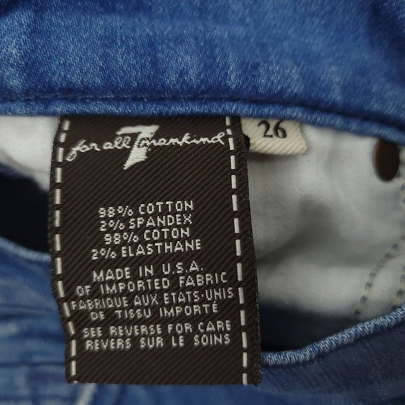 7FAMK 7 For All Mankind Roxanne Low Rise Jeans Womens Size 26 Light Wash Denim - Picture 8 of 9